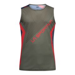 La Sportiva Flow Tank M Trailrunning-Tanktop - mountain red/cypress