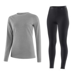 Löffler Long Transtex W Merinounterwäsche-Set - grey melange