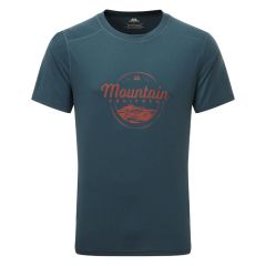 Mountain Equipment Headpoint Script  Men's Tee Funktions-T-Shirt - majolica blue