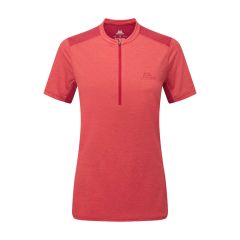 Mountain Equipment Nava SS Wmns Zip T Funktionsshirt - hibiscus/capsicum